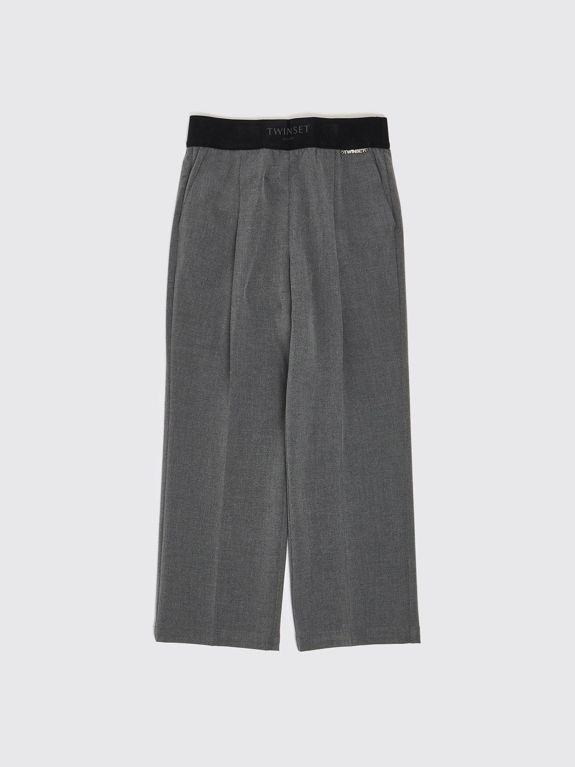 Twinset Pantaloni casual da bambino in misto viscosa con vestibilità slim