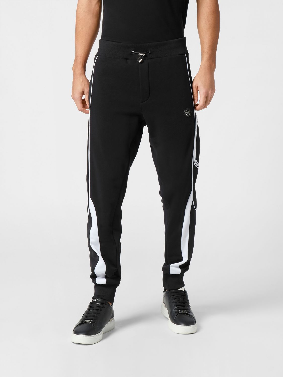 PHILIPP PLEIN Jogginghose aus Jersey mit Kordelzug und Kontrastlogo