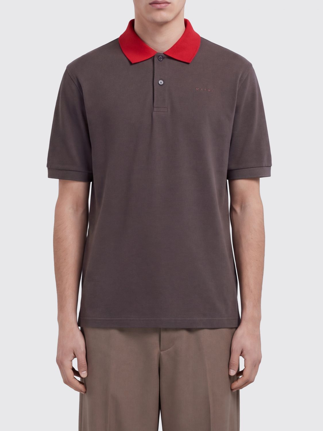 MARNI Polo Shirt Men color Brown
