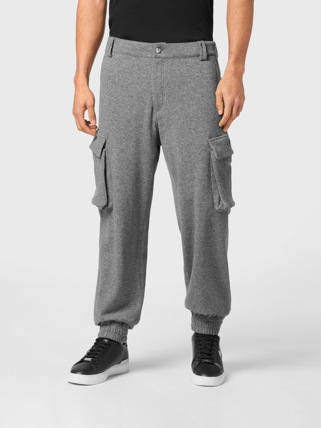 PHILIPP PLEIN Jersey-Cargohose mit Seitentaschen und elastischen Bündchen