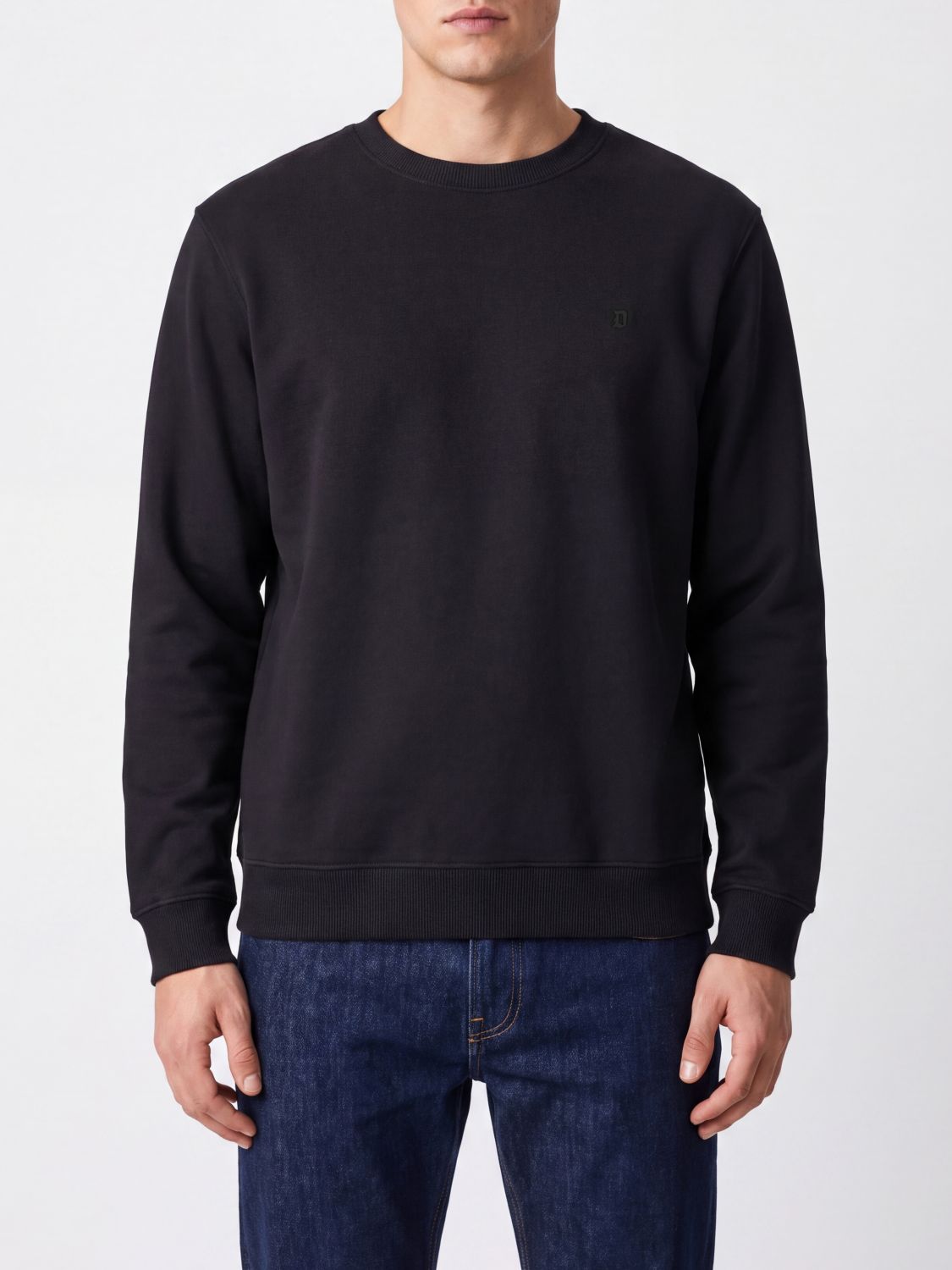 Dondup Cotton Crewneck Jumper with Contrast Logo