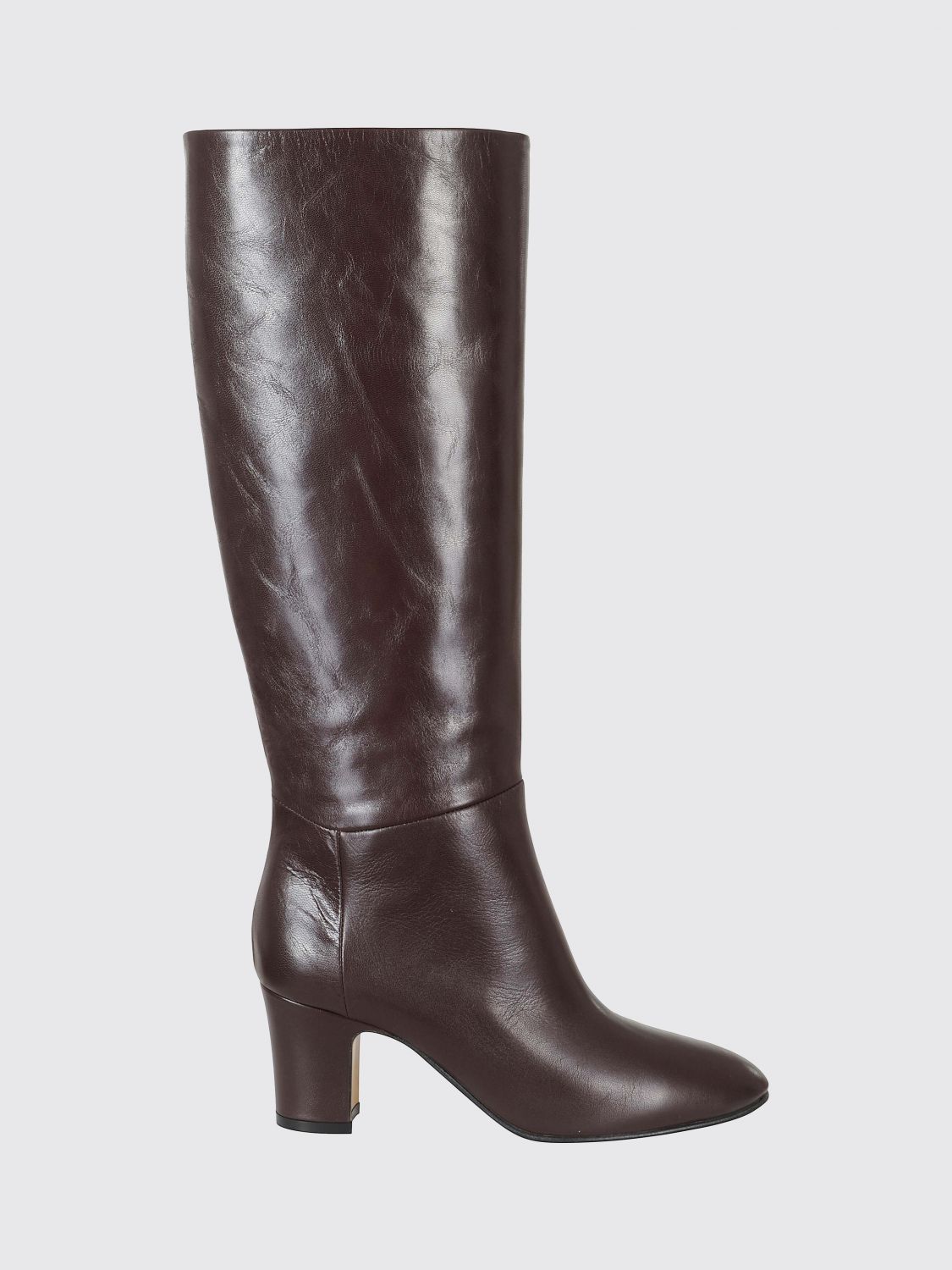 ALBERTA FERRETTI Smooth Leather Knee-High Boots with Mid Heel