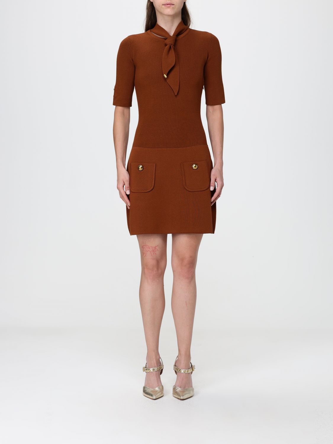 ELISABETTA FRANCHI Dress Woman color Tobacco