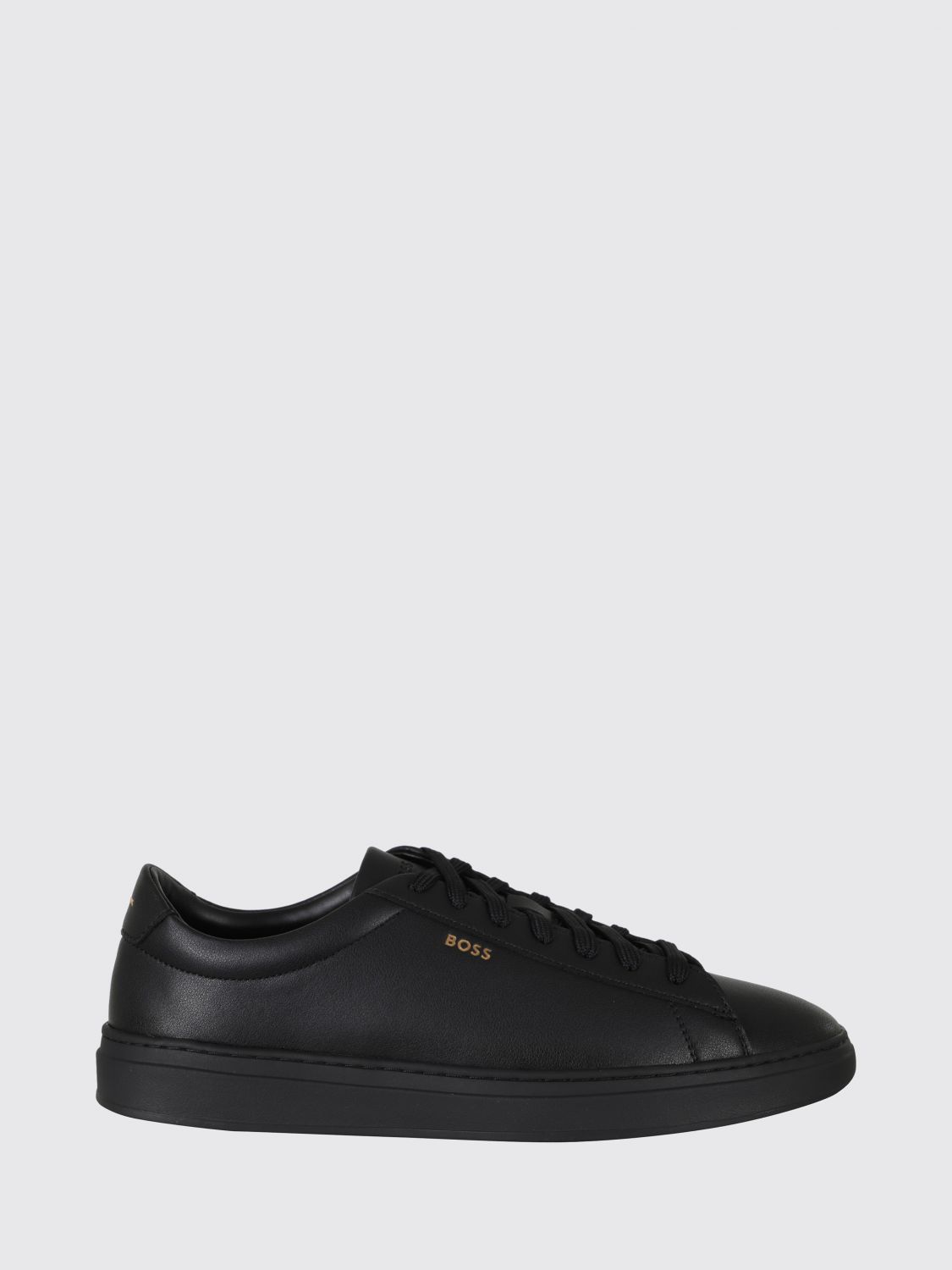 BOSS Kieran Low-Top-Sneaker aus Glattleder mit aufgedrucktem Logo