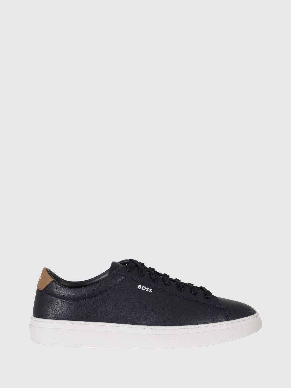 BOSS Kieran Low-Top-Sneaker aus Glattleder mit aufgedrucktem Logo