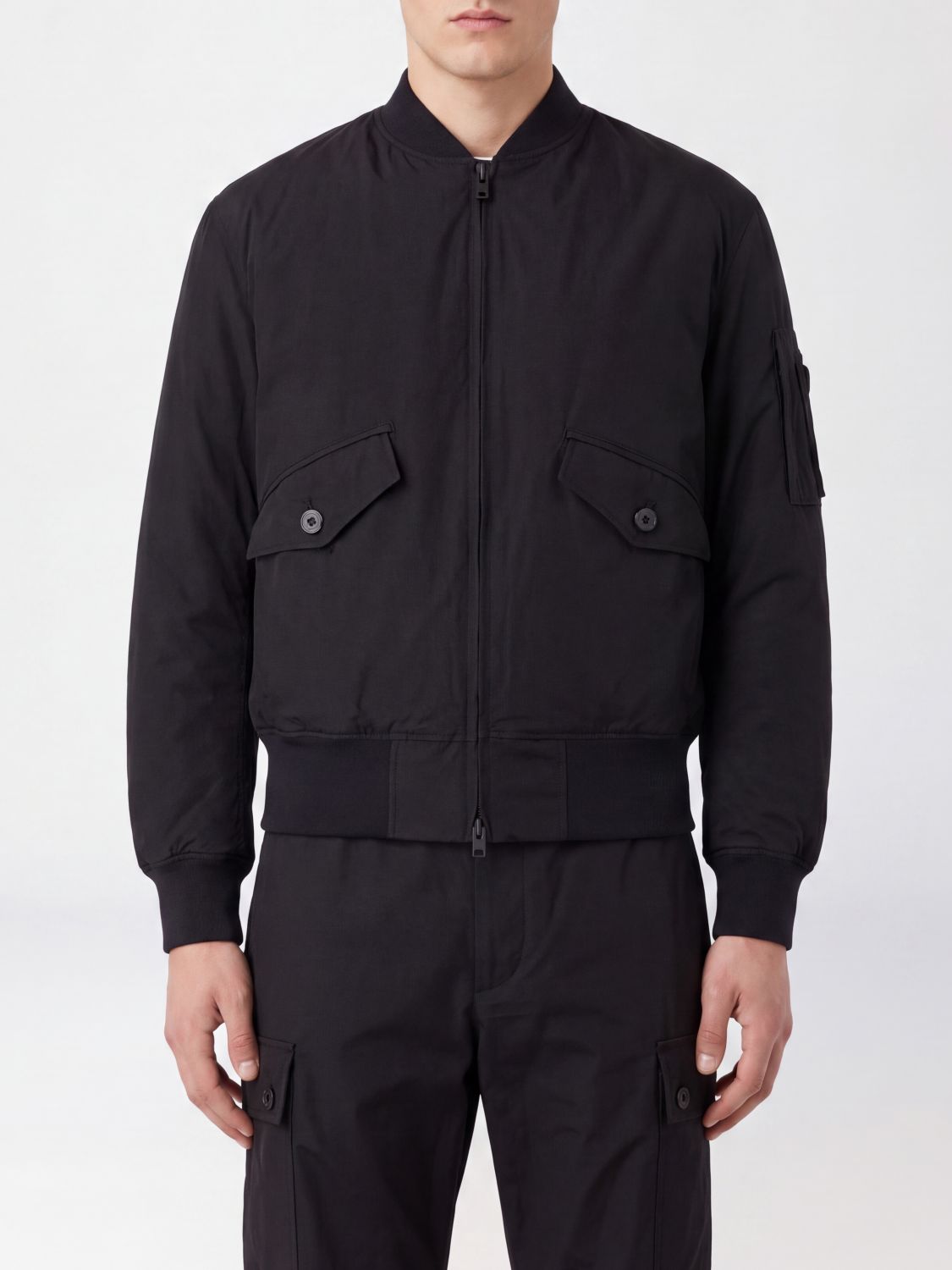 Y-3 Technical Fabric Bomber Jacket with High Collar and Elasticated Cuffs