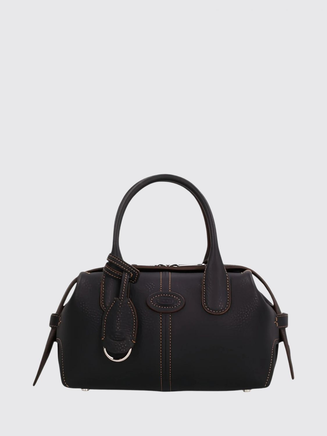 TOD'S Small Grained Calfskin Boston Bag with Charm