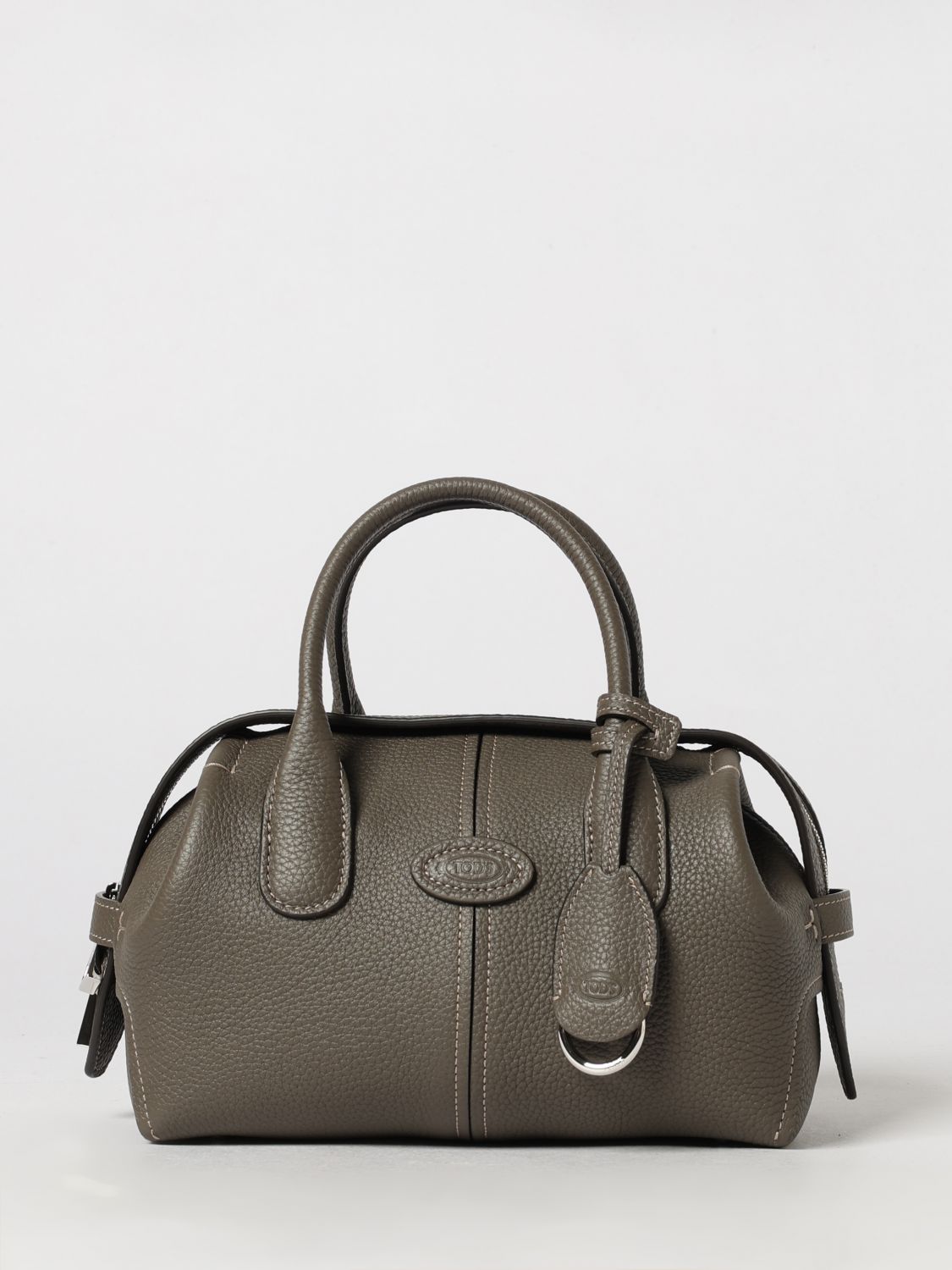 TOD'S Small Grained Calfskin Boston Bag with Charm