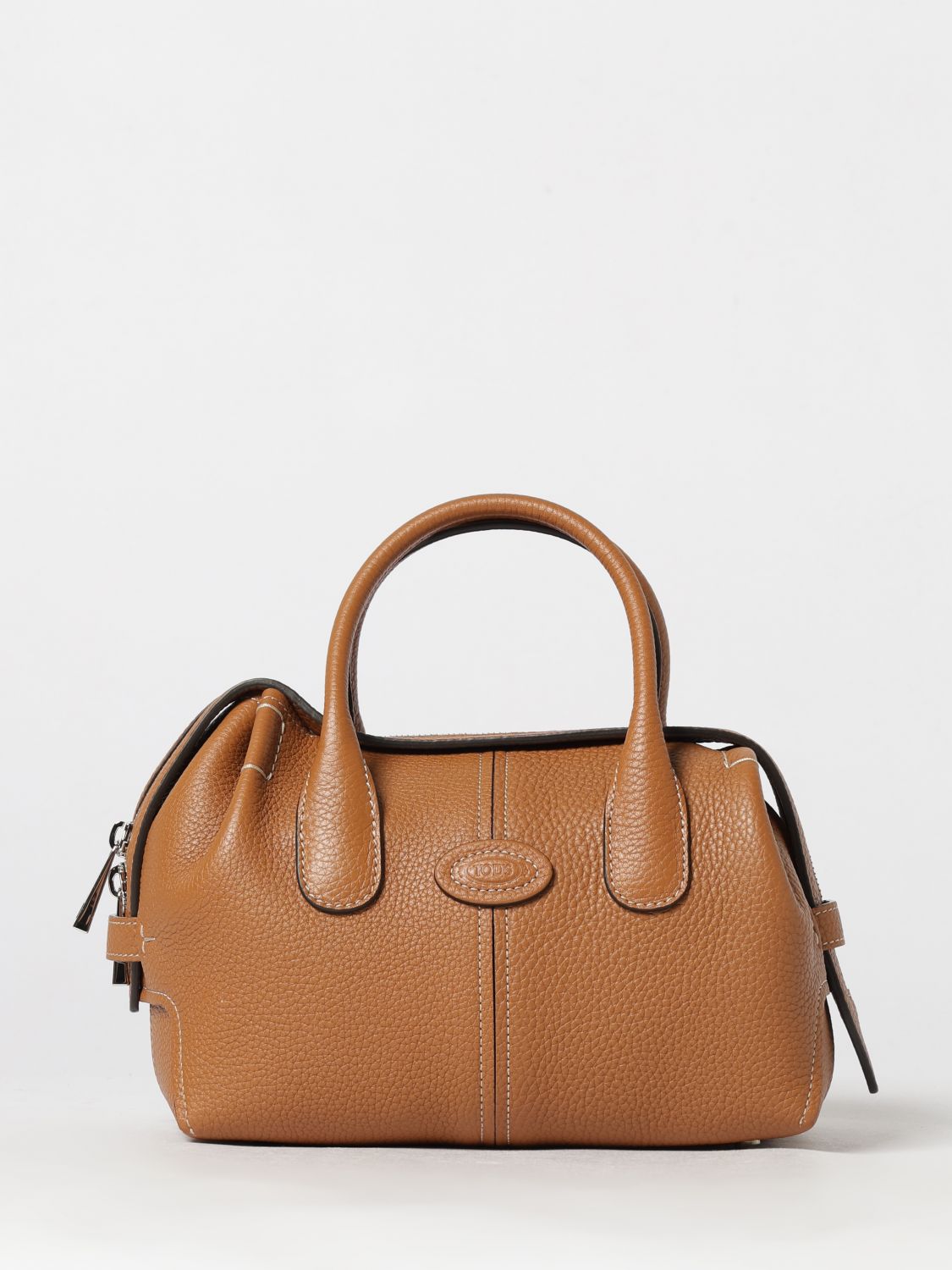 TOD'S Small Grained Calfskin Boston Bag with Charm