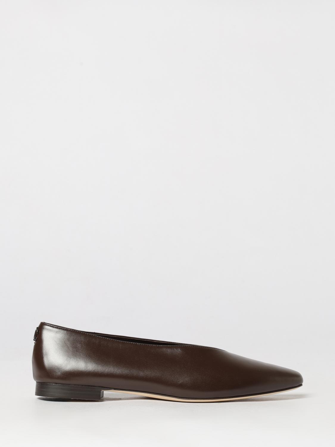 JIMMY CHOO Margot Smooth Leather Ballerina Flats with Rear Monogram