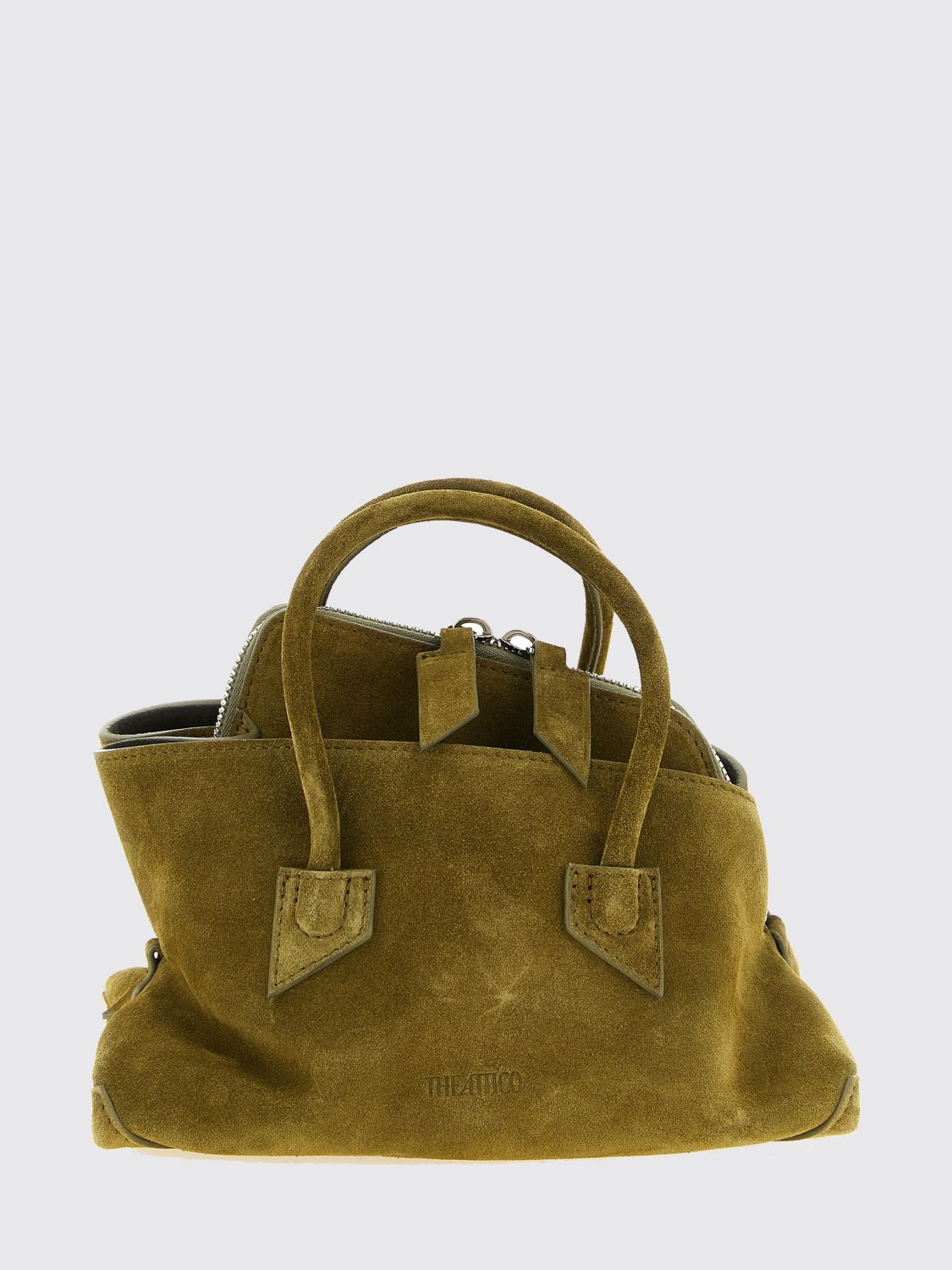 The Attico La Passeggiata Suede Leather Handbag with Double Handle · OS