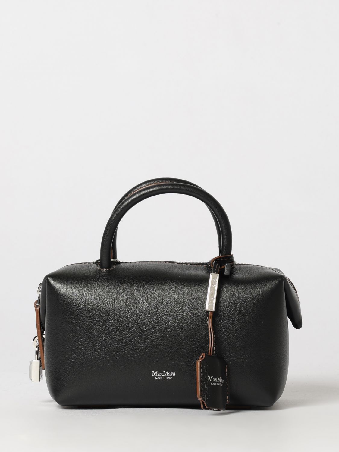 MAX MARA Holdall Mini-Boston-Tasche von aus Glattleder mit Anhänger