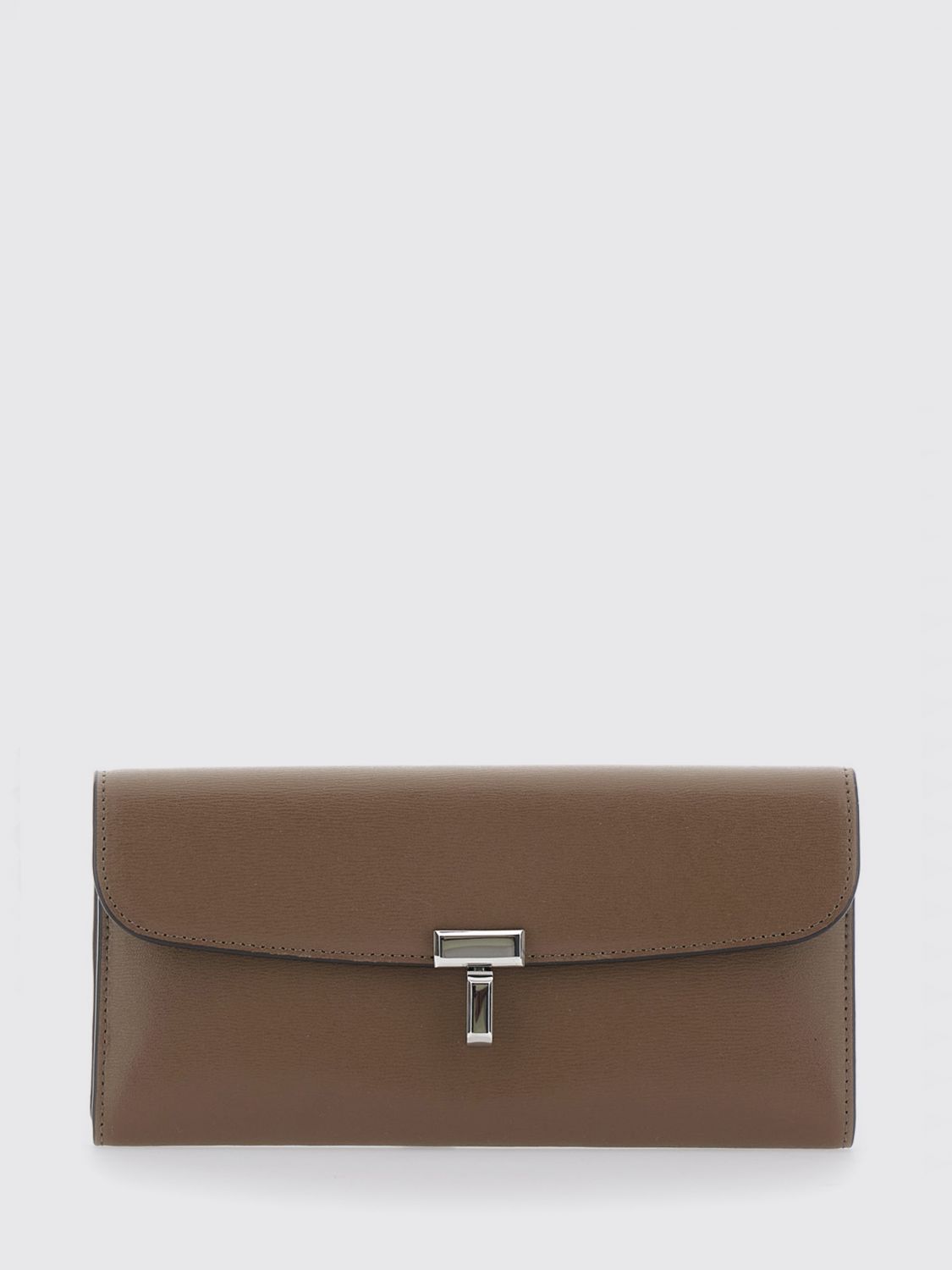 TOTEME Large T-Lock Wallet in Leather with Monogram Closure