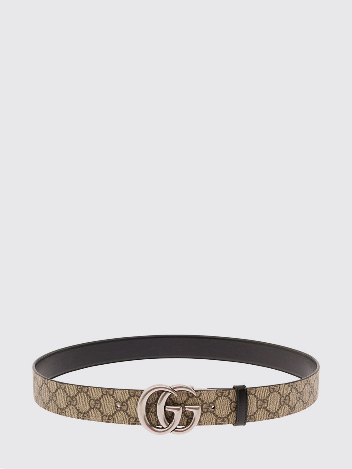 GUCCI Coated Cotton Belt with GG Monogram Buckle