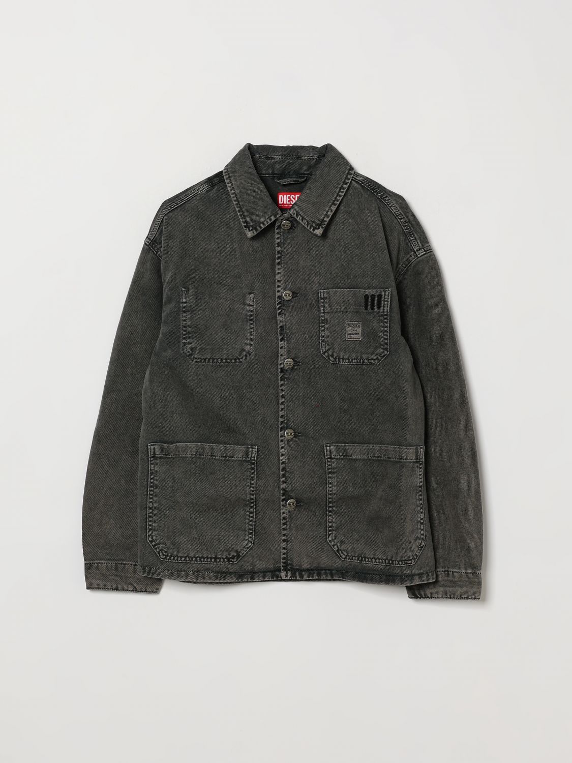 DIESEL Hemdjacke für Jungen aus Baumwolldenim mit Logostickerei