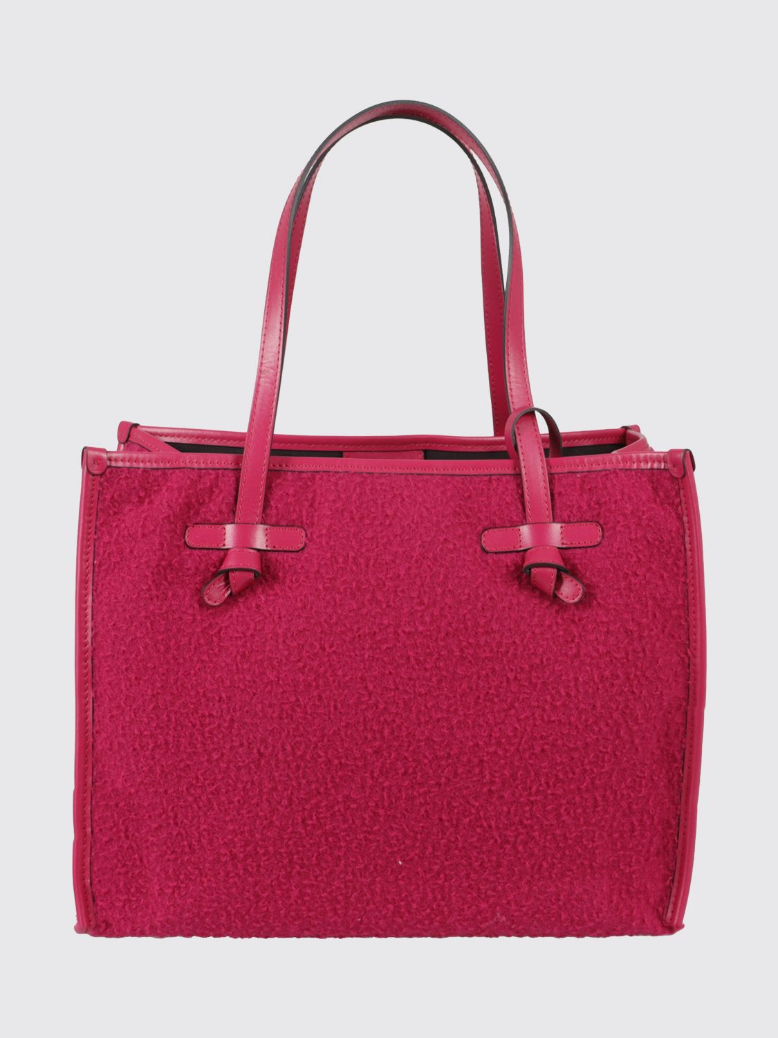 GIANNI CHIARINI Marcella Wool Tote Bag with Leather Handles and Inner Pouch