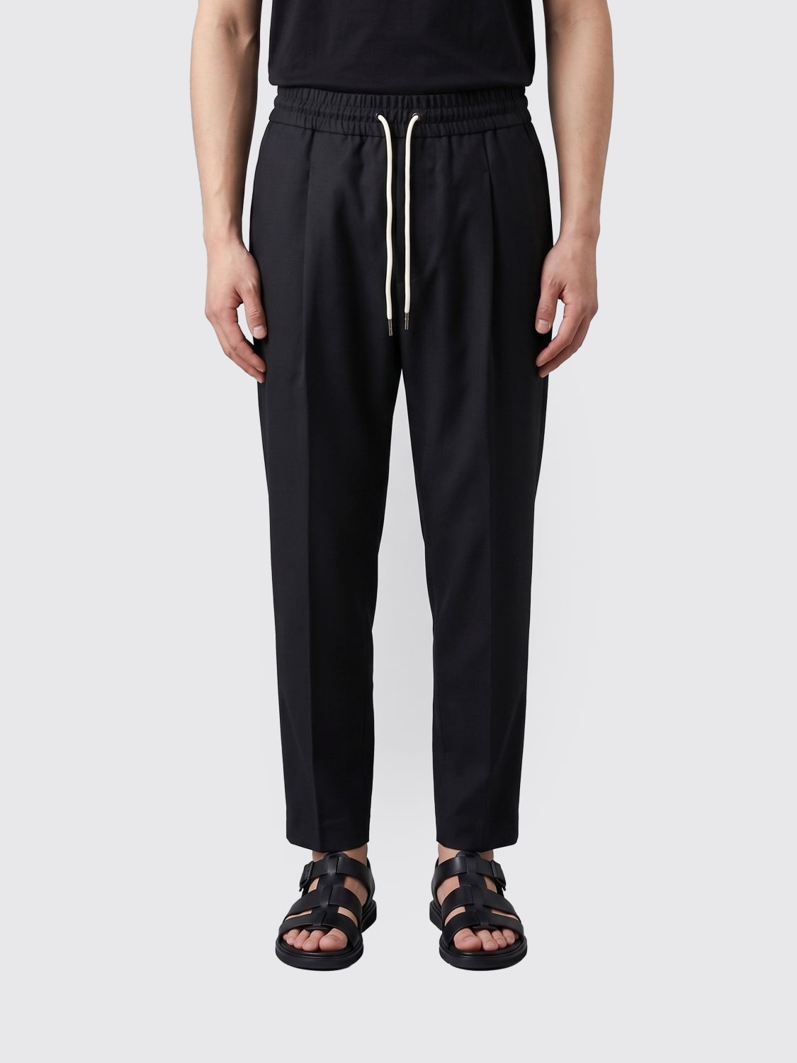 Drôle de Monsieur Cropped-Jogginghose aus Wollmischung mit Kordelzug