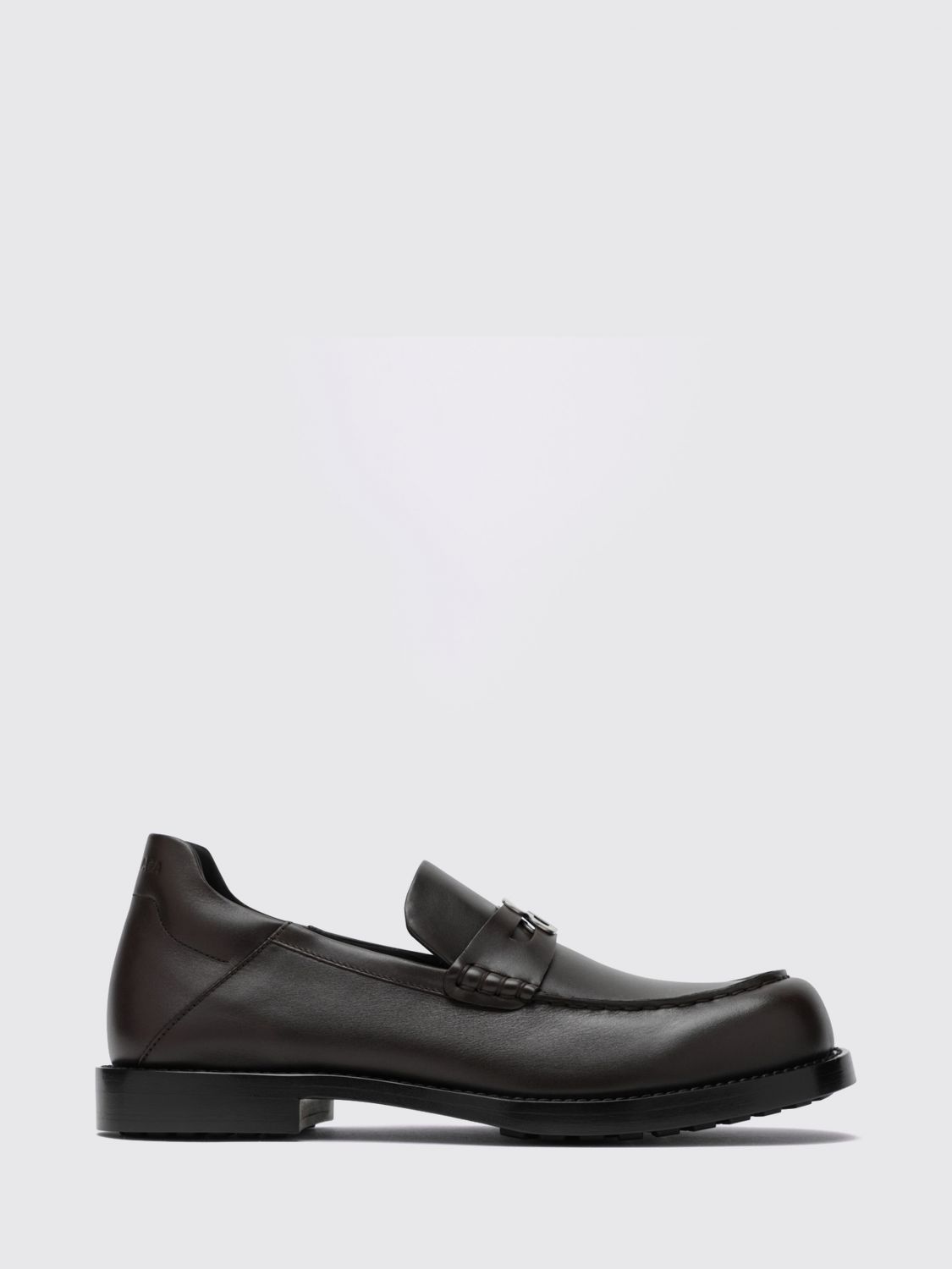 BALENCIAGA Comfy Penny Loafers in Smooth Leather with BB Metal Logo