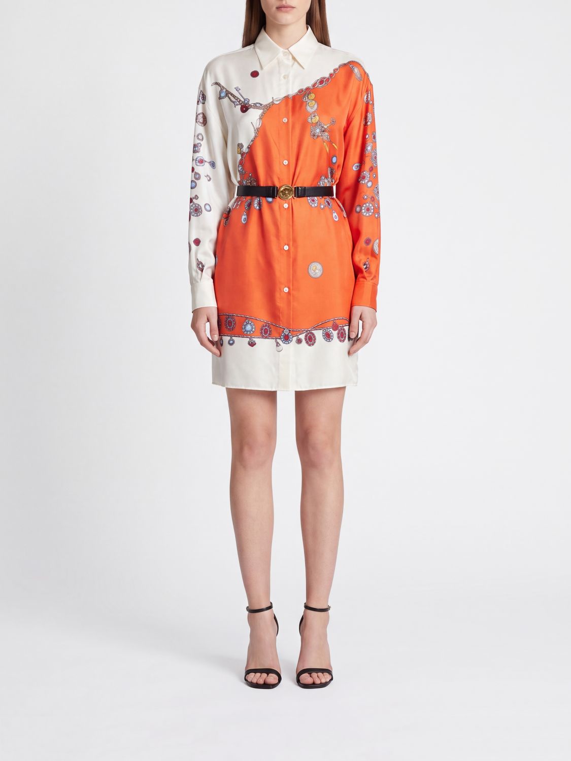 VERSACE Dress Woman color Orange