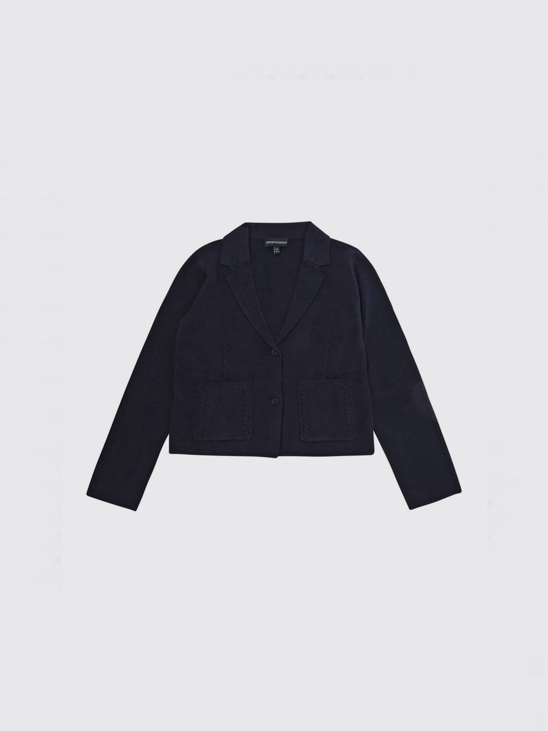 EMPORIO ARMANI Wollstrick-Blazer für Jungen mit aufgesetzten Taschen