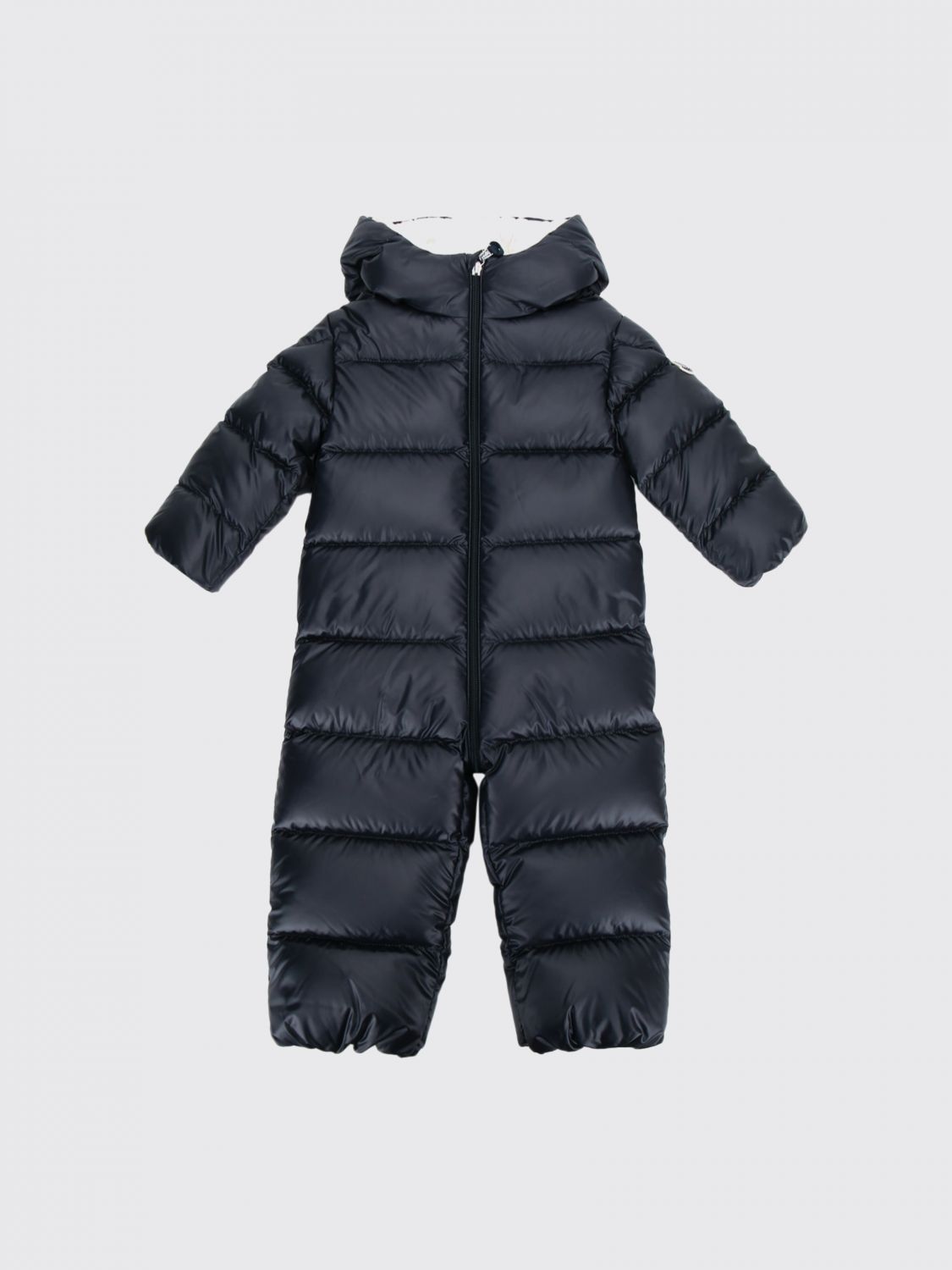 MONCLER Gesteppter Nylon-Schneeanzug Alanie für Jungen mit verspielten Ohren