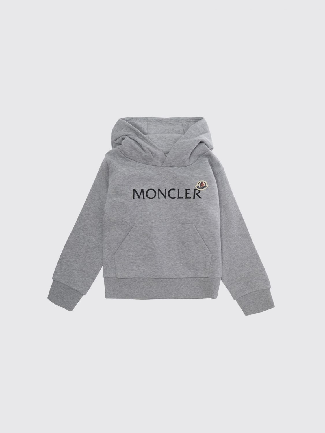 MONCLER Kapuzenpullover für Jungen aus Baumwolle mit Kängurutasche und Logo