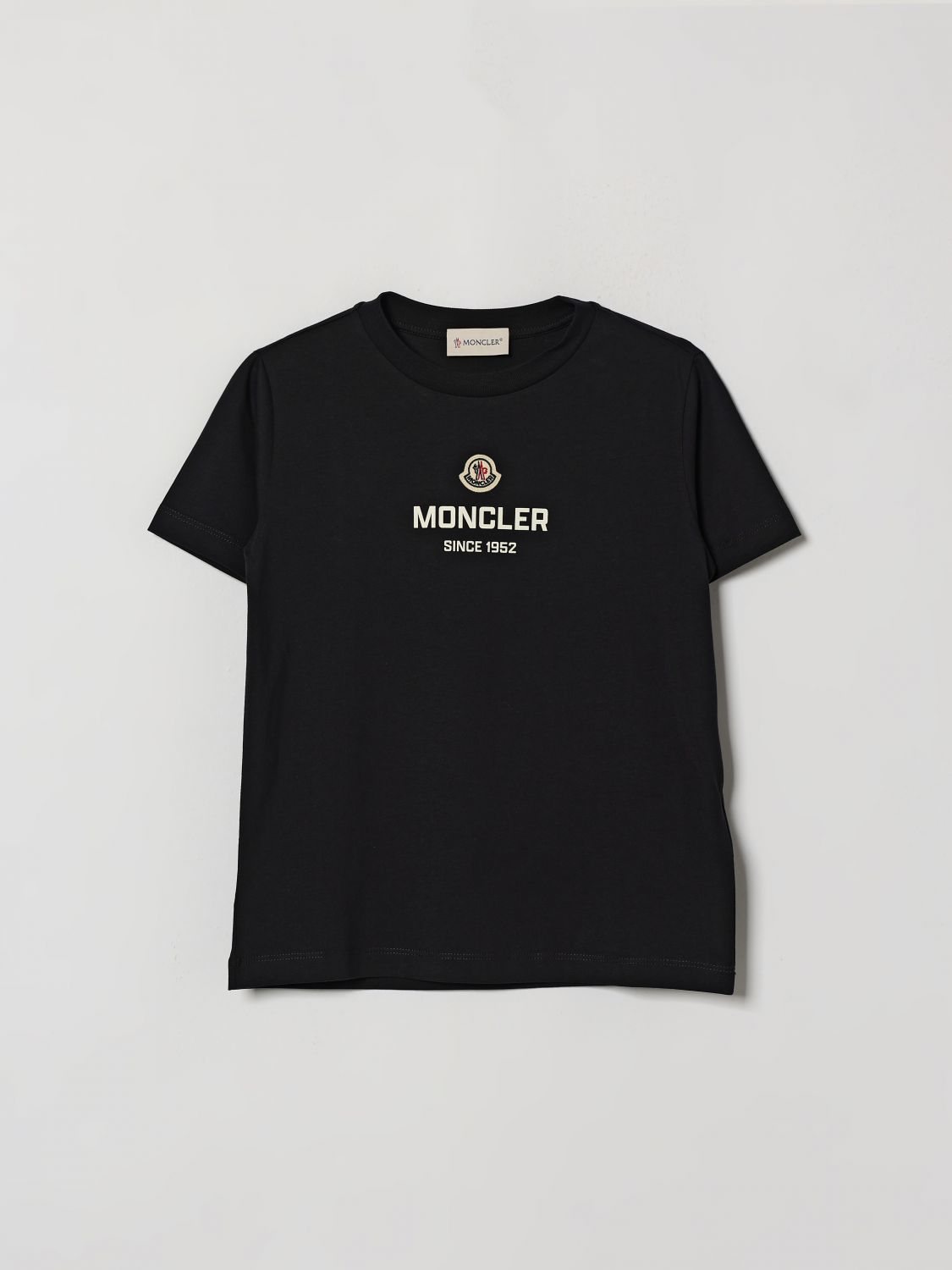 MONCLER Kurzarm-T-Shirt für Jungen aus Baumwolle mit Kontrastlogo