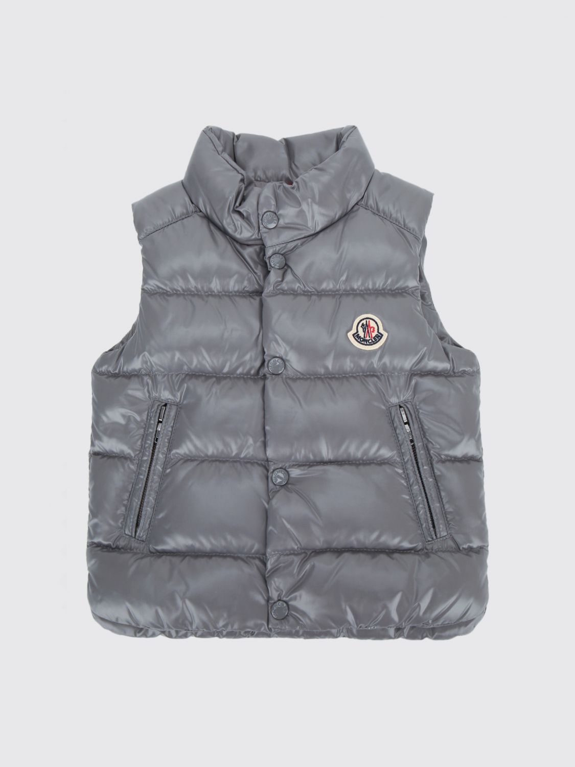 MONCLER Gesteppte Nylon-Daunenweste Bernard von für Jungen mit Knopfverschluss