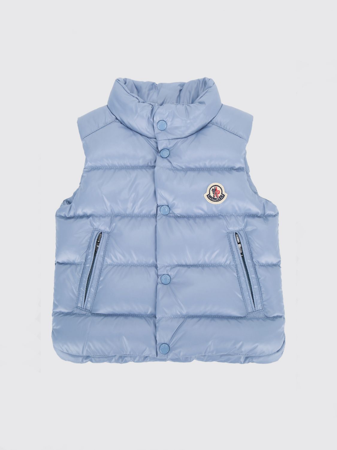 MONCLER Gesteppte Nylon-Daunenweste Bernard von für Jungen mit Knopfverschluss