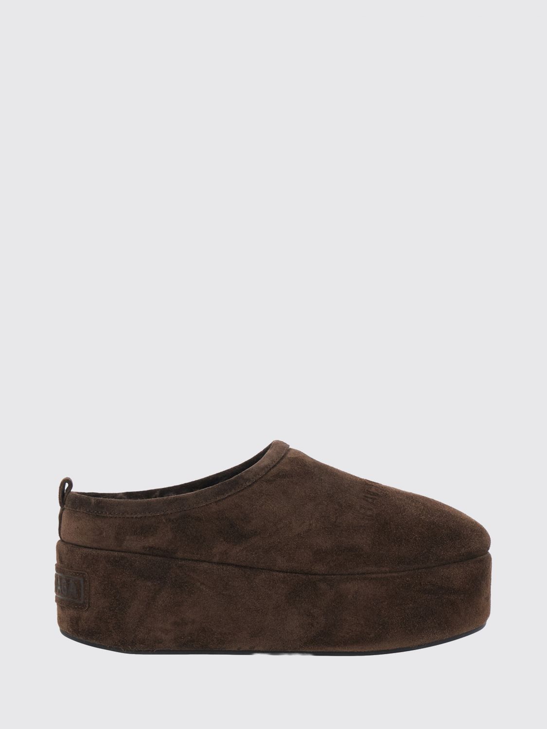 BALENCIAGA Alaska Shearling-Lined Suede Mules with Wedge Platform Sole