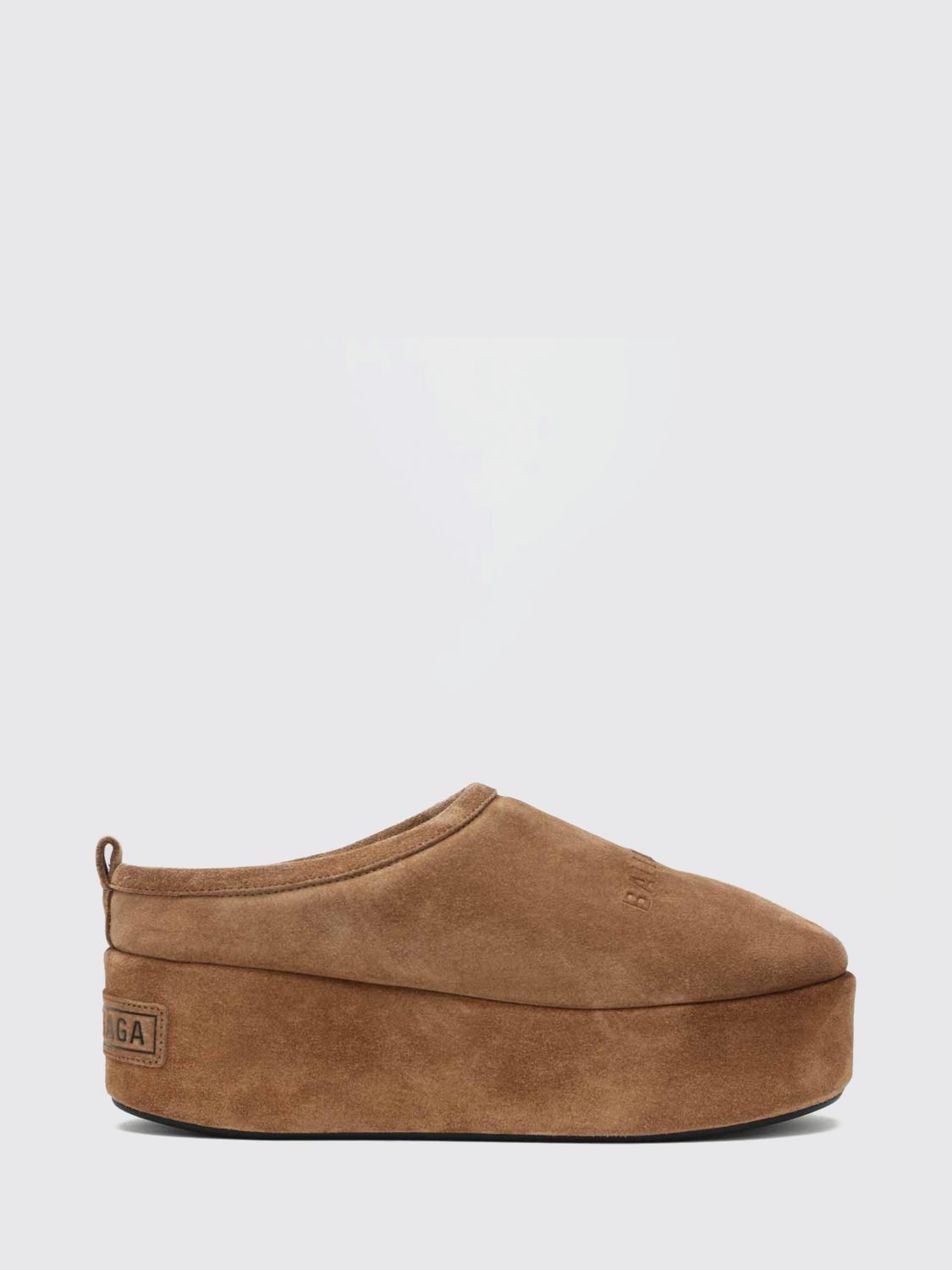BALENCIAGA Mules Alaska in pelle scamosciata con zeppa e interni shearling