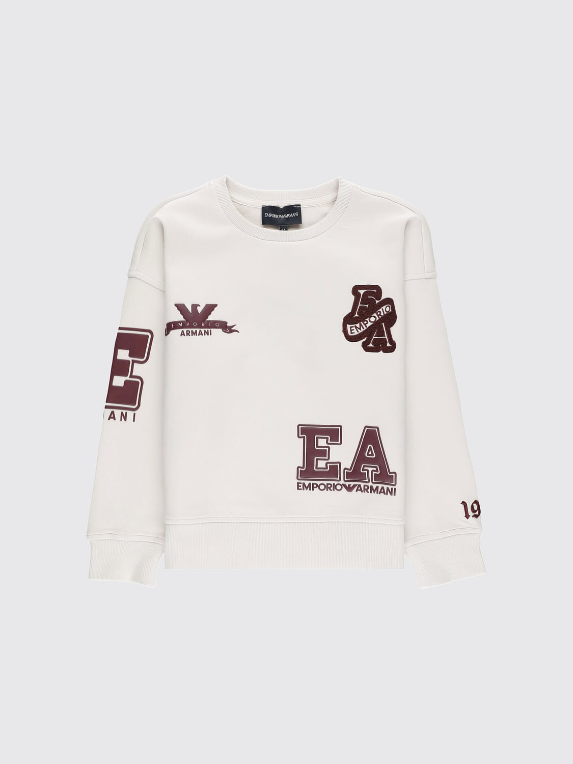 EMPORIO ARMANI Boy's Cotton Crewneck Jumper with Contrast Logo