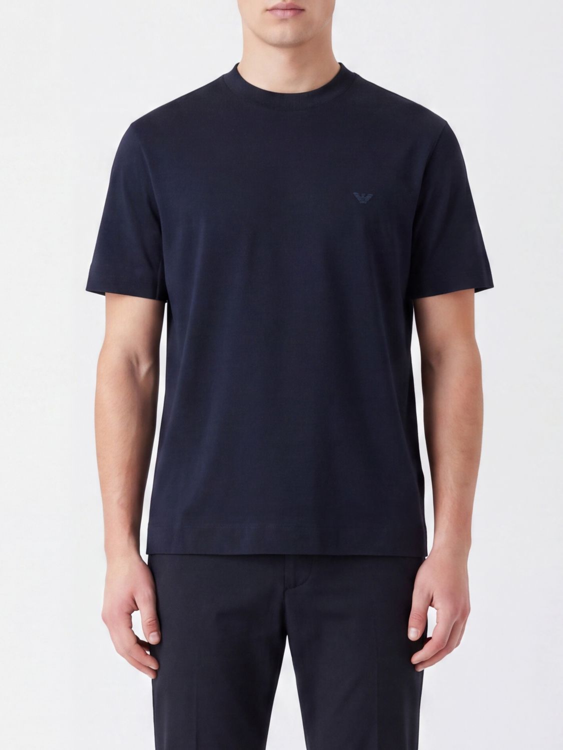 EMPORIO ARMANI T-shirt basic a maniche corte in puro cotone girocollo