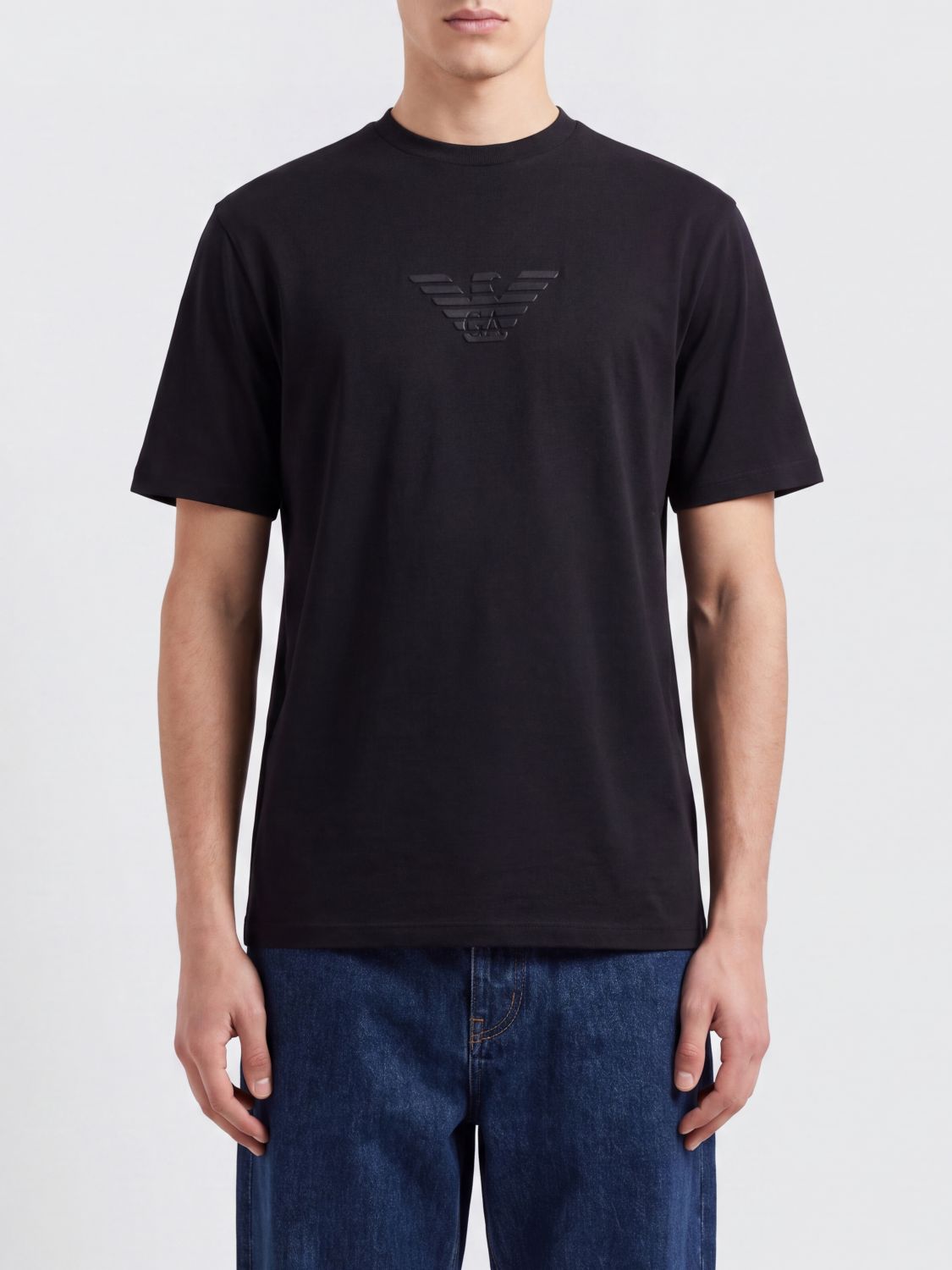 EMPORIO ARMANI Slim-Fit-T-Shirt aus Baumwolle mit Ton-in-Ton-Logo
