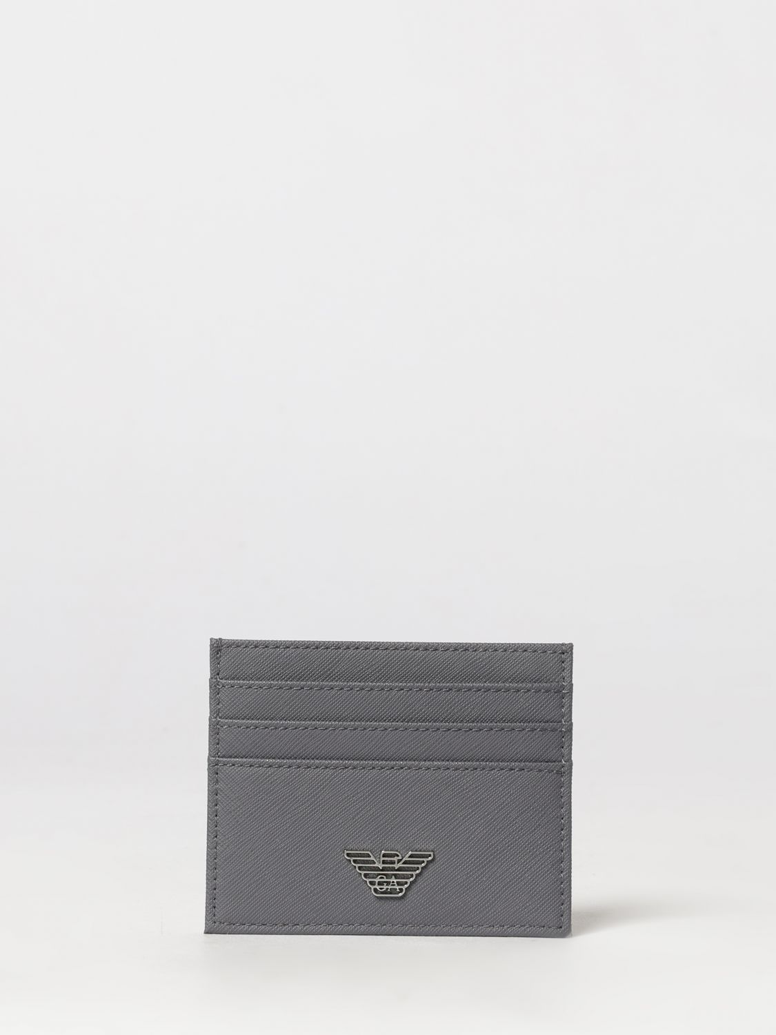Emporio Armani Flat Regenerated Leather Card Holder with Six Card Slots · OS
