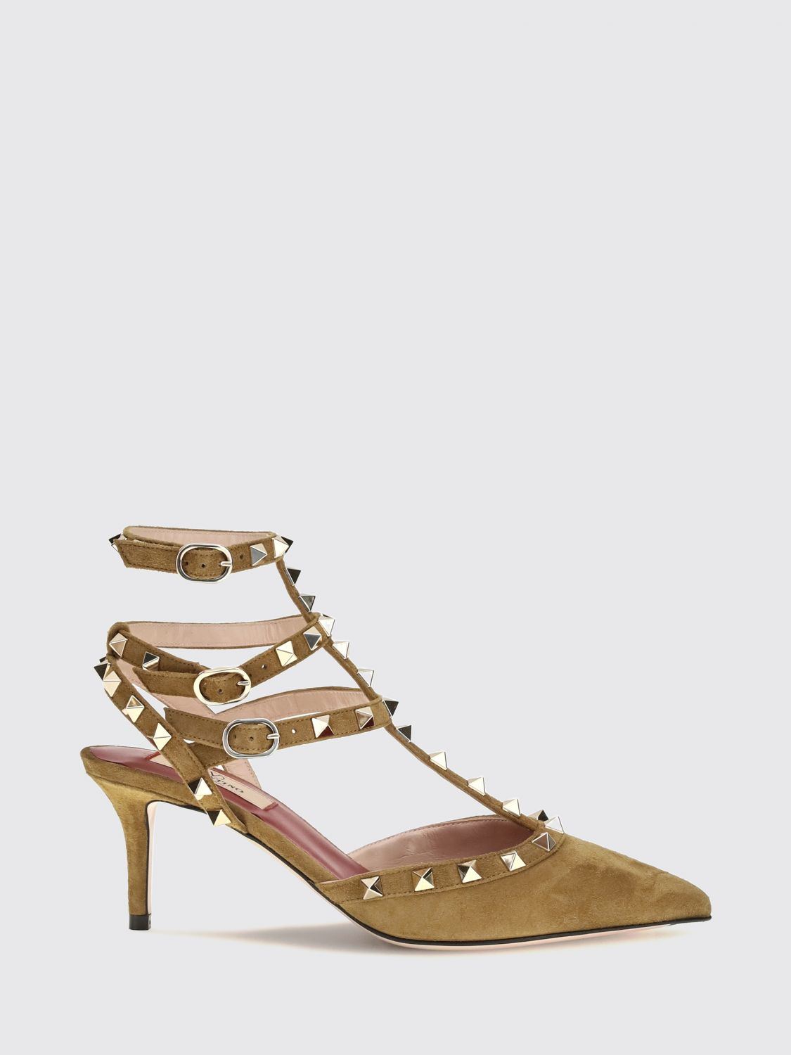 VALENTINO GARAVANI Décolleté slingback Rockstud in camoscio con borchie