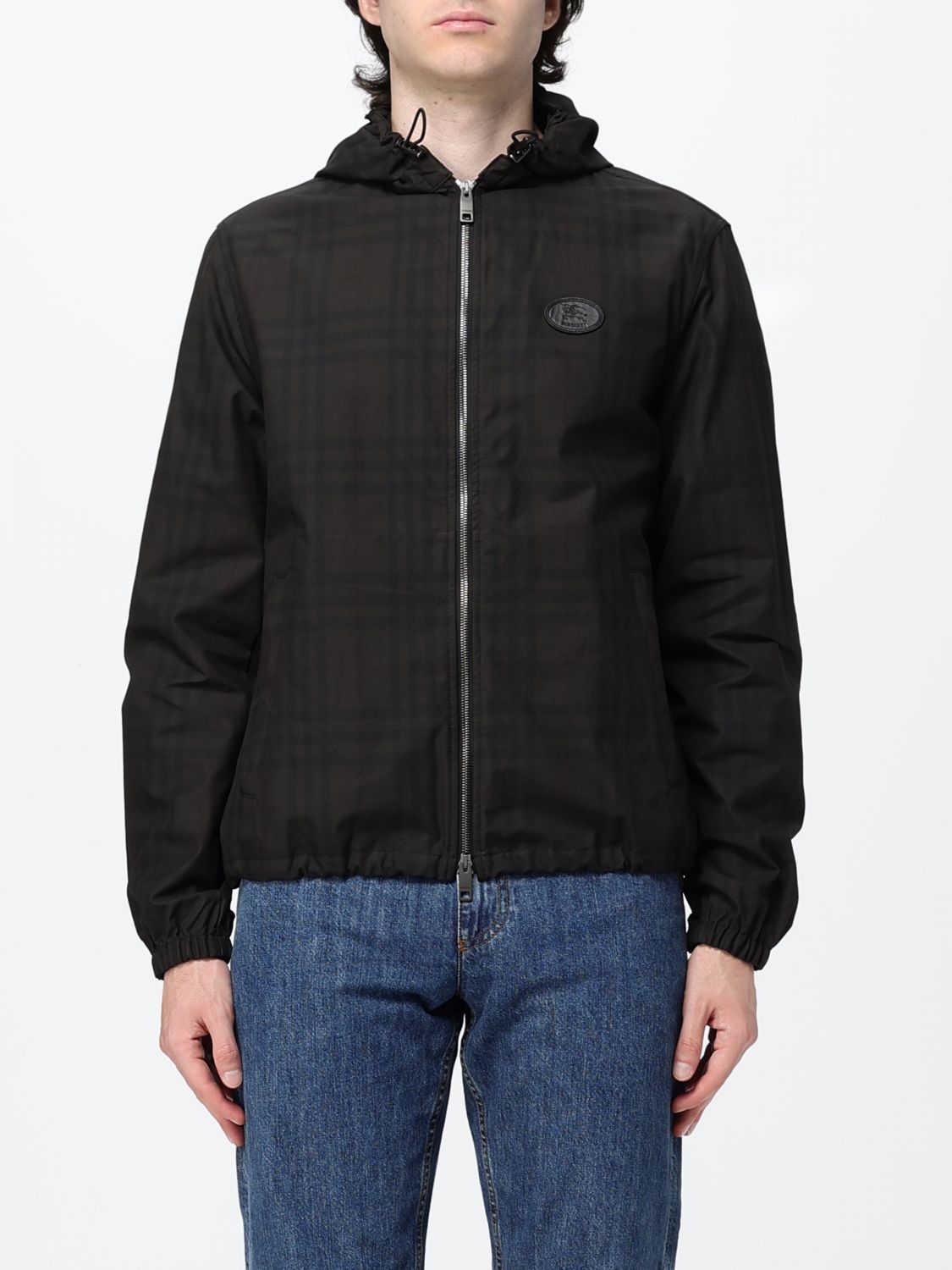 BURBERRY Reversible Hooded Windbreaker in Check Cotton