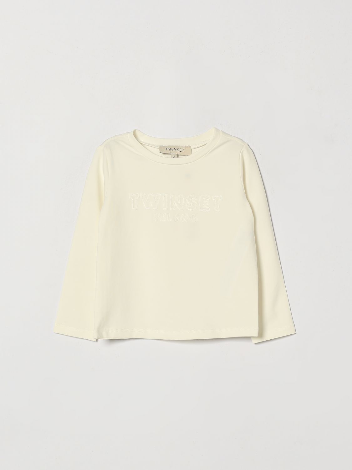 Twinset Langärmeliges T-Shirt für Jungen aus Baumwolle mit gesticktem Logo