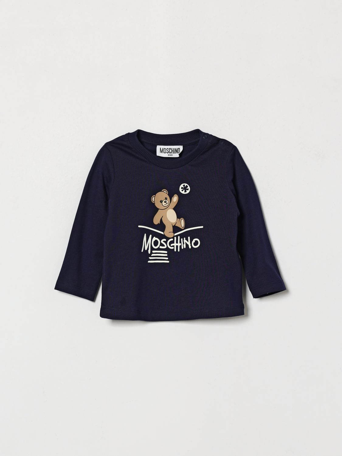 MOSCHINO Boy's Long-Sleeved T-Shirt with Teddy Bear Print