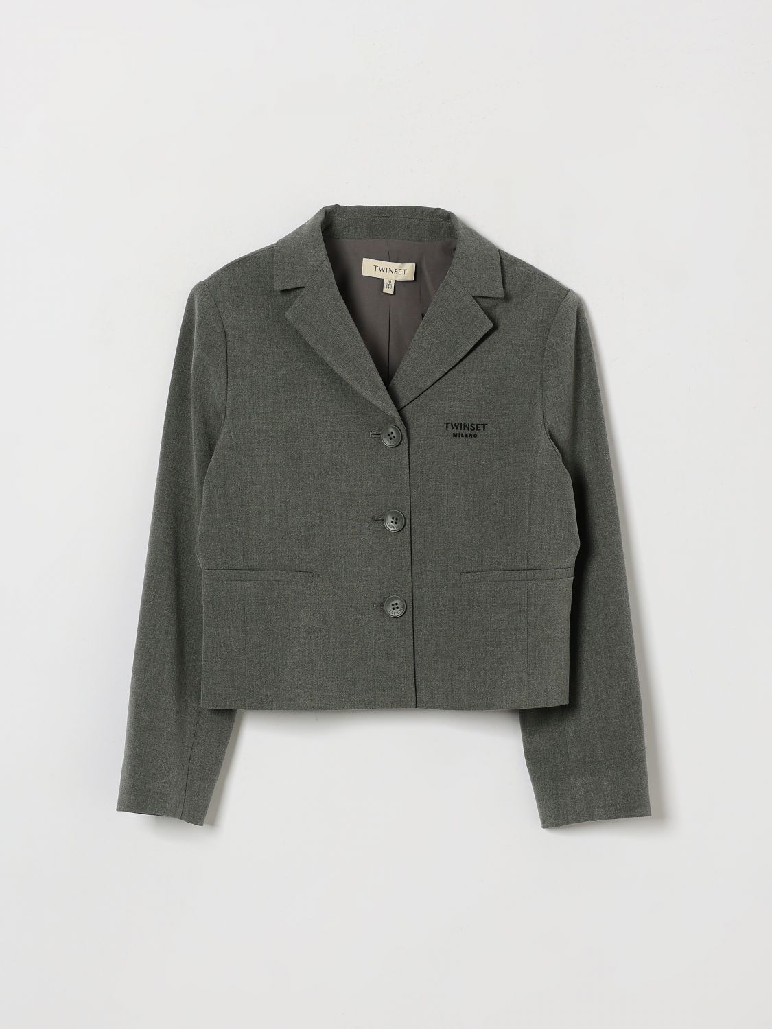 Twinset Blazer monopetto da bambino in misto viscosa con collo a rever