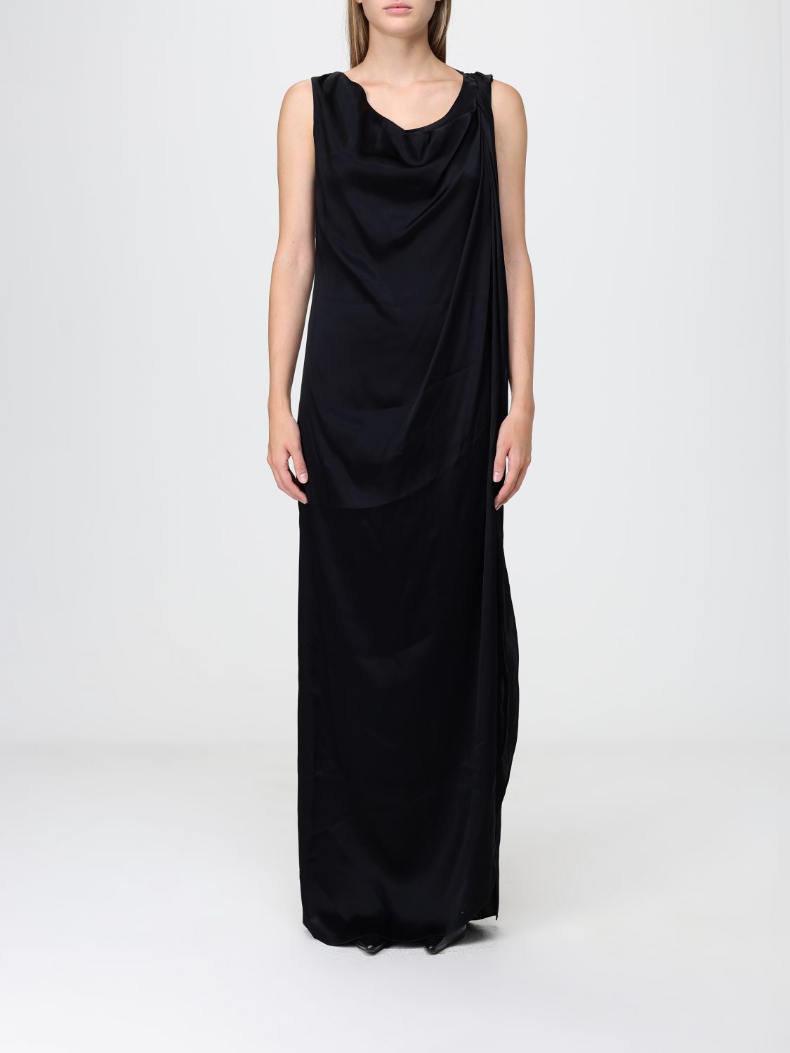 Maison Margiela Draped Off-the-Shoulder Mini Tunic with Side Slit · 38