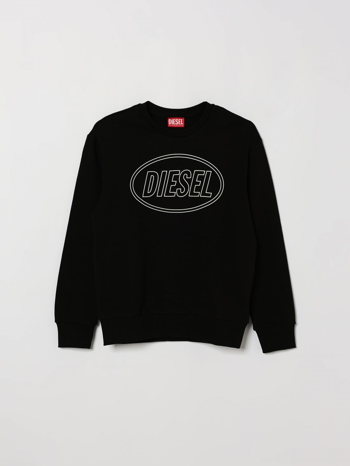 DIESEL Rundhals-Sweatshirt für Jungen aus Baumwolle mit Kontrast-Logo auf der Brust