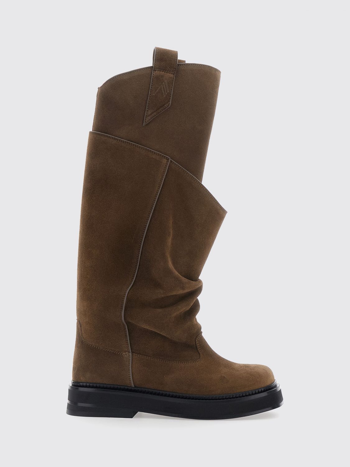 THE ATTICO New Robin Passeggiata Suede Knee-High Biker Boots