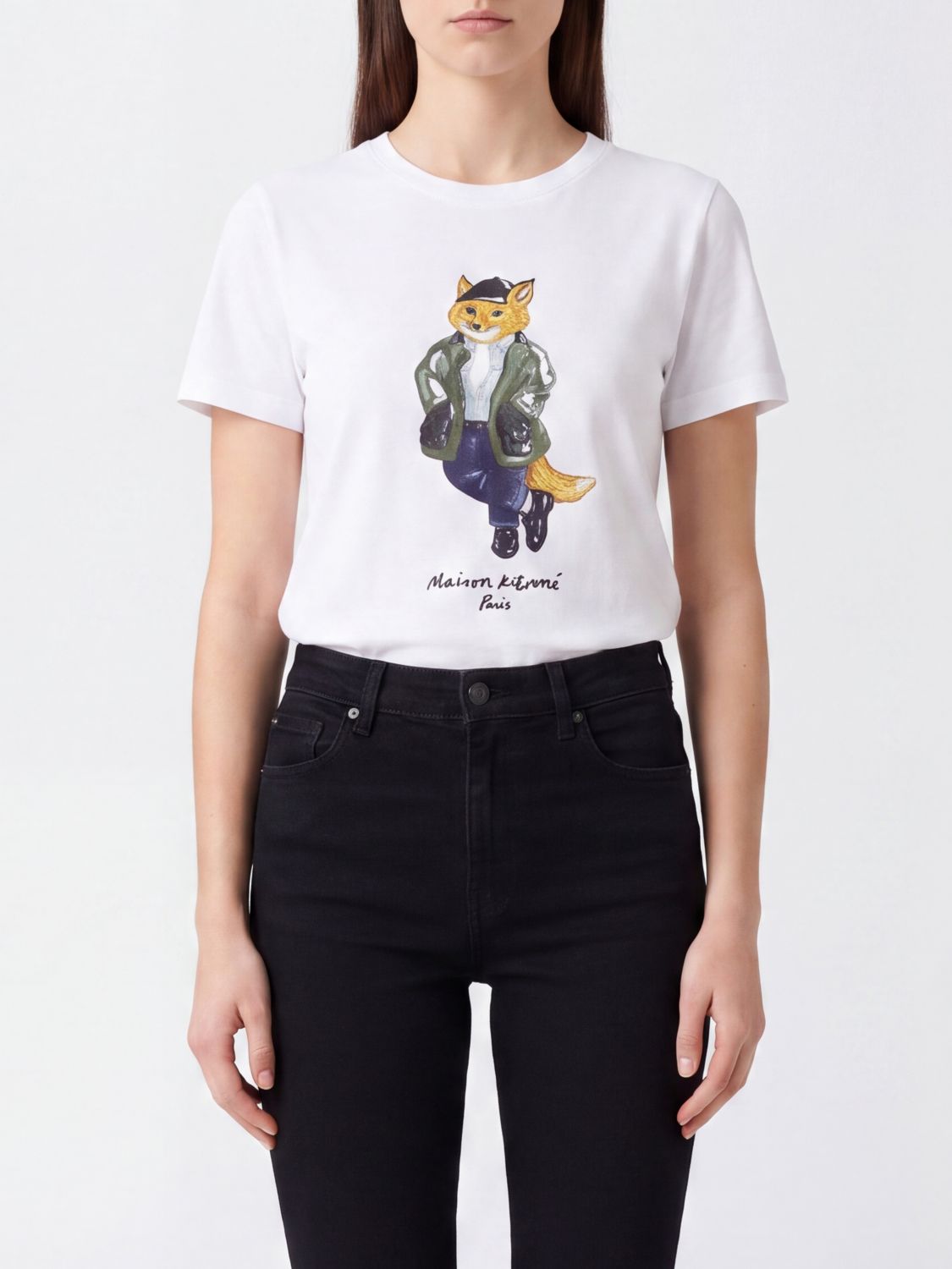 MAISON KITSUNÉ Slim-Fit-T-Shirt aus Baumwolle mit Chillax-Fox-Logo-Print