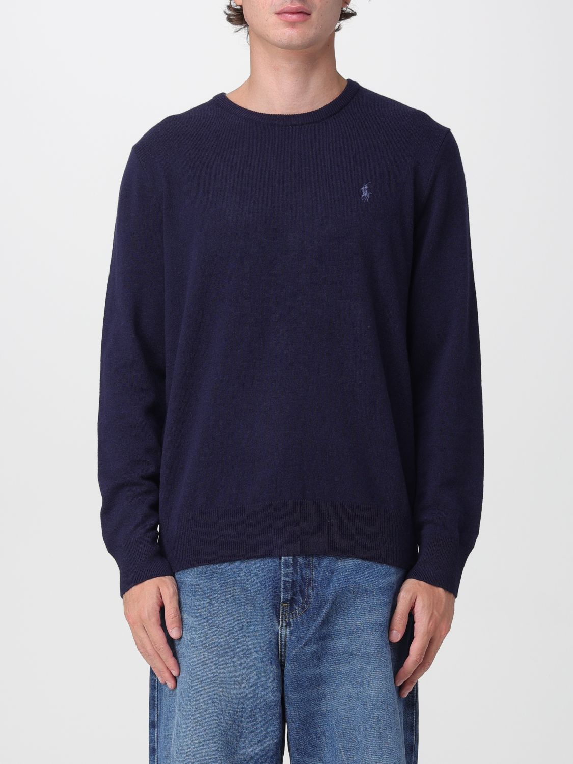 Polo Ralph Lauren Wool Crewneck Jumper with Embroidered Pony Logo