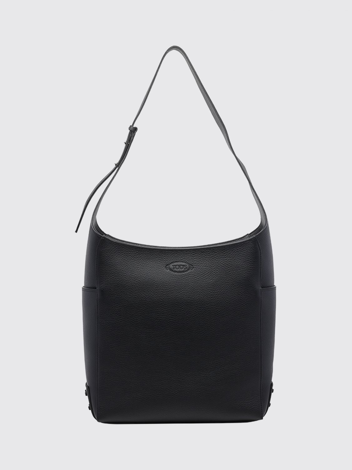 TOD'S Gommino Grained Leather Tote Bag with Embossed Logo