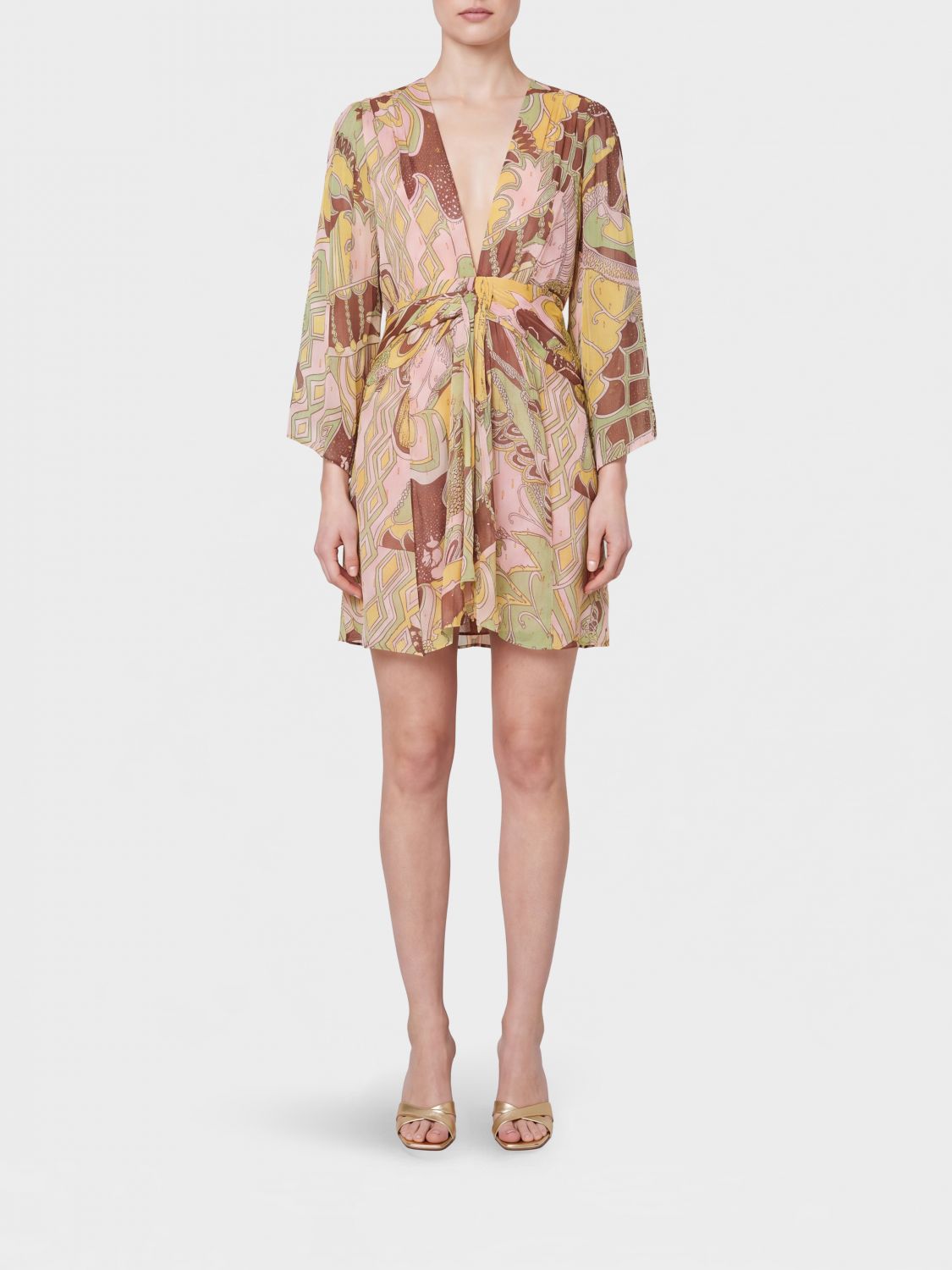Rixo London Abstract-Pattern Lamé Sheath Mini Dress