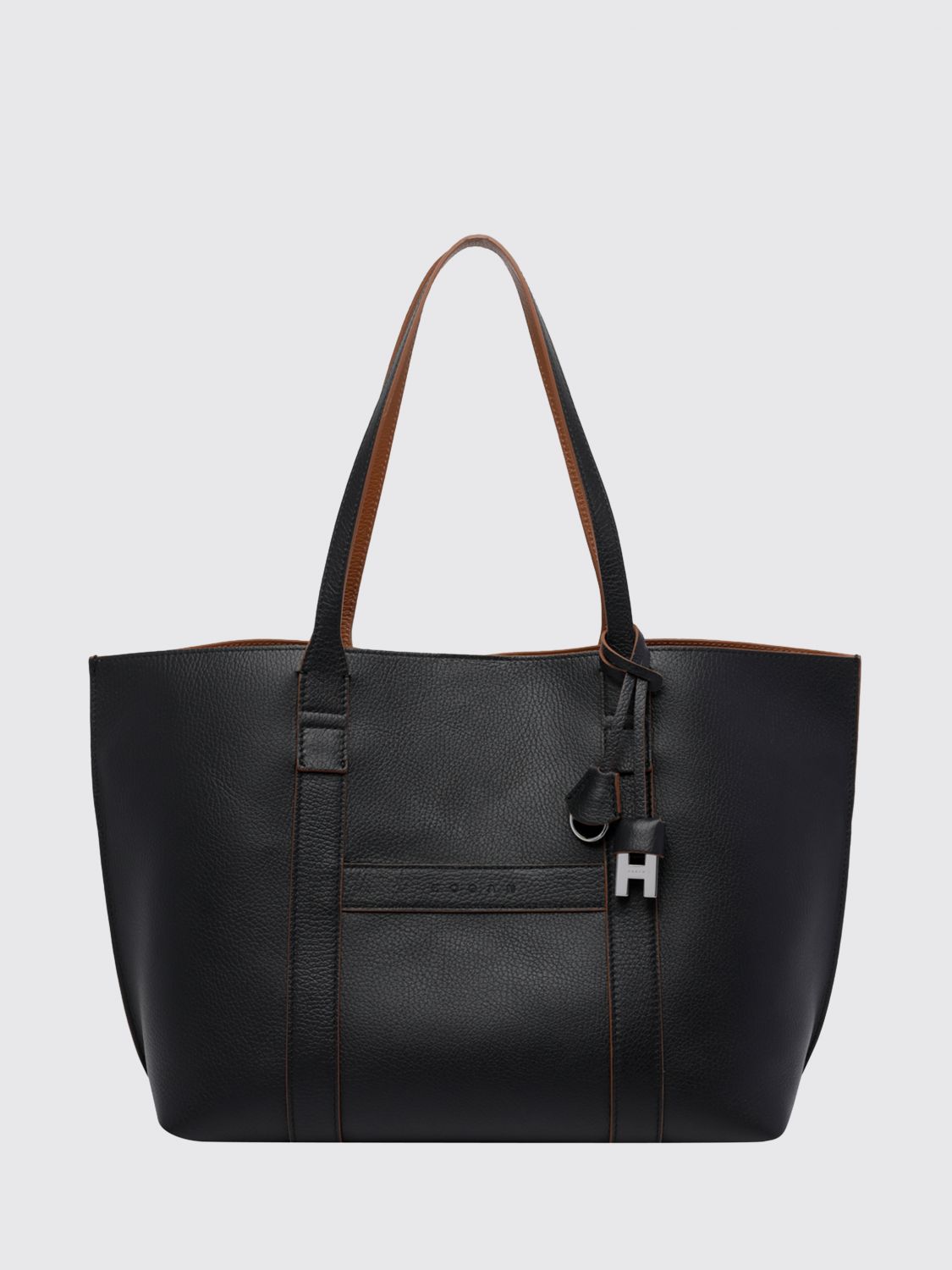 HOGAN Script Calf Leather Tote Bag with Internal Pouch HOGAN Script Calf Leather Tote Bag with Internal Pouch