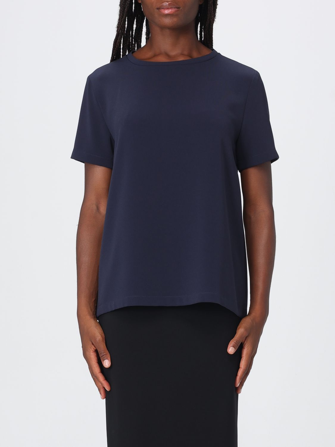 's Max Mara Crew Neck Short-Sleeved Satin Top
