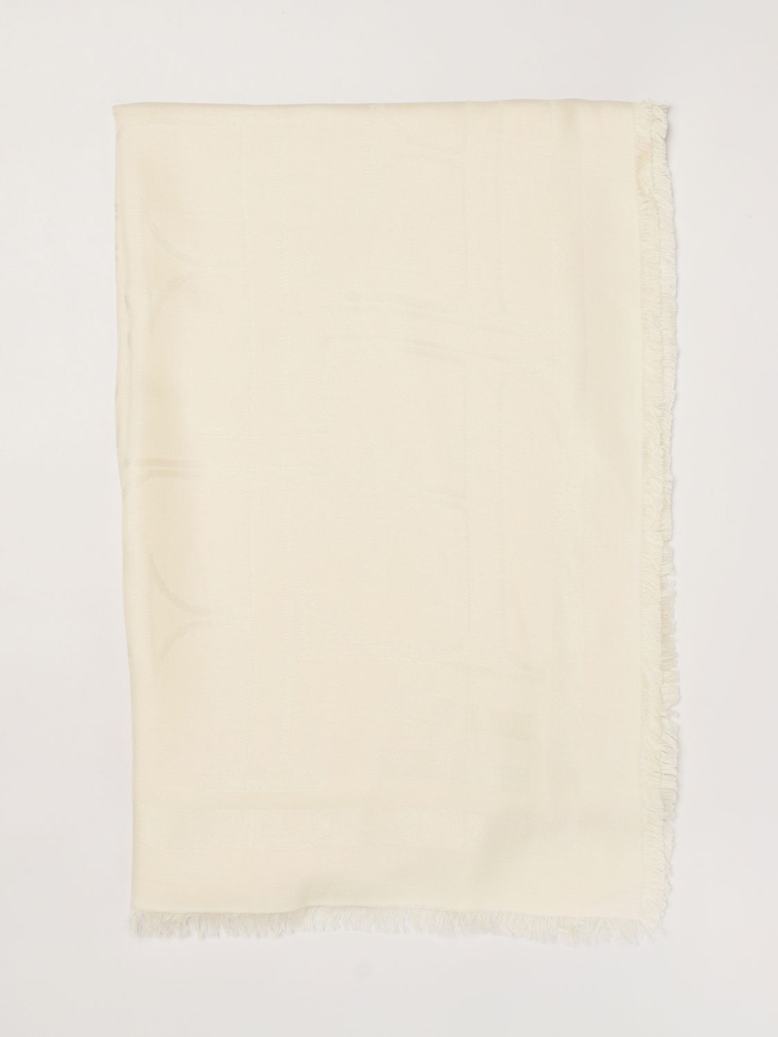 ELISABETTA FRANCHI Schal aus Modal und Viskose mit Jacquard-Logo und Fransen